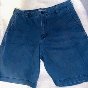 Izod Blue Flat Front Chino Shorts